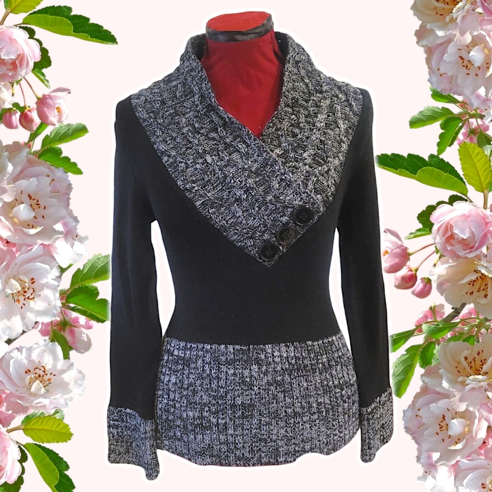 Button Mix Knit Jumper